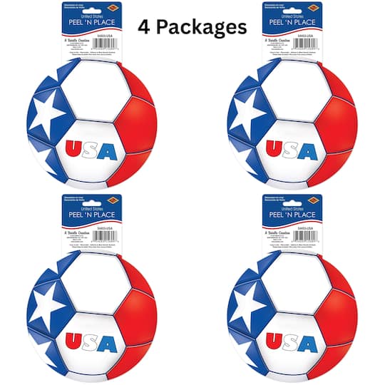 Beistle 5.25" National Soccer Ball Peel 'N Place Decorations